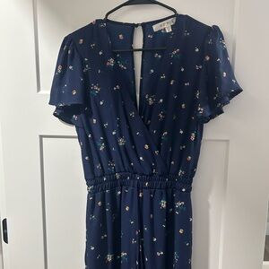 Floral Navy Romper